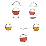 Zeichnung Gesicht aus zweifarbigen Glasperlen